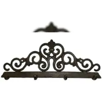 B&S Wandgarderobe Gusseisen Antik Rostlook Ornament mit 4 Haken