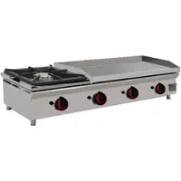 EURAST - Platte-frytop fe 15 mm gas glatte arbeitsplatte mit 1 brenner - 1205x450x280 mm - 14,8 Kw - 44246P02