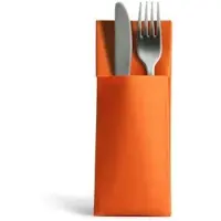 Ornamensa Airlaid 50 Besteckservietten Bestecktaschen orange 32x40cm, Stoffähnlich, hochwertige Einwegserviette
