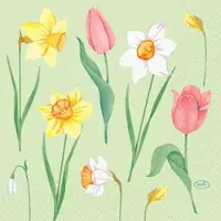 Duni Tissue-Serviette 33 x 33 cm Spring Melody 3-lagig, 500 Stk/Krt (10 x 50 Stk)