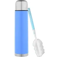 Gräwe Isolierflasche inkl. Reinigungsbürste, 1 Liter, mit Drehverschluss, hellblau, matt