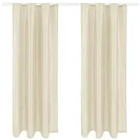Arsvita 2er Pack Gardine Blickdicht Alessia mit Universalband 140x145cm beige