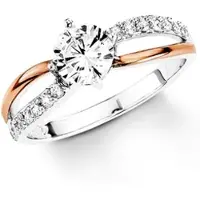 Amor Ring für Damen, Sterling Silber 925, Zirkonia (synth.) amor Bicolor