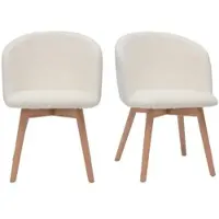 Miliboo Skandinavische Stühle aus Stoff mit Wolleffekt und massivem Buchenholz (2er-Set) VANITY