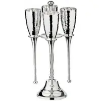 Edzard 4er Set Sektkelche Didi mit Ständer, gehämmert, edel versilbert, Höhe 32 cm