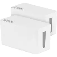 Callstel 2er-Set Kabelboxen klein, 23,5 x 11,5 x 12 cm, weiß