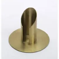 Kerzenhalter Röhren Kerzenleuchter mit Schlitz, Messing Gold matt gebürstet für Ø 3 cm Altarkerzen, Taufkerzen