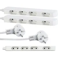 Revolt 2er-Set extraschmale 4-fach-Steckdosenleiste für Eurostecker, 2.300 W