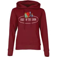Fruit Of The Loom Damen Kapuzenpullover mit großem Vintage-Logo, burgund, S
