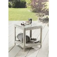Destiny Beistelltisch MERANO 46x46x50cm, Polyrattan, vintage weiß