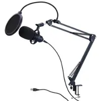 Auviso Profi-USB-Kondensator-Mikrofon mit Popschutz und Tischhalterung