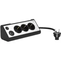 Revolt 3-fach-Steckdose mit LED-Nachtlicht, 1x USB A QC, 1x USB C PD, schwarz