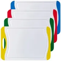 Rosenstein & Söhne 4er-Set Schneidebretter in 4 Farben, antibakteriell, je 42 x 29 cm