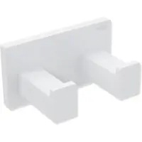 Hewi System 900 Q Doppelhaken 900Q90.00260DX pulverbeschichtet weiß tiefmatt, aus Edelstahl, 75x40x44mm