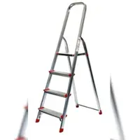 Szagato Stehleiter, 4 Stufen, max. Belastung: 150 kg - silberfarben