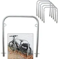 Baumarktplus 5 x Fahrradanlehnbügel 115 x 99 cm Stahl feuerverzinkt Ø 49 mm Einbetonieren Fahrradständer Parker Typ U
