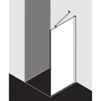 Kermi Pega Seitenwand PETWO10018VPK 100x185cm, silber hochglanz, ESG klar Clean, auf Duschwanne