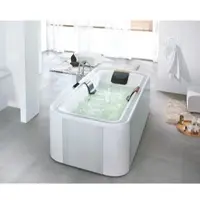 Hoesch Ergo+ Freistehende Rechteckbadewanne 2075 x 1075mm weiß/verchromt mit Außenverkleidung weiß - 6441.010305550