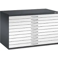 C+P Planschrank aus Stahl, für Formate bis DIN A1, 10 Schubladen