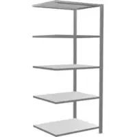 Schulte Anbauregal Büro-Steckregal MULTplus150 1800 x 750 x 600 mm 5 Fachböden Längenriegel verzinkt mit Mittelanschlag