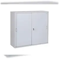 Ceha Schiebetüren- und Sideboard Büroschrank Holz 120 cm Breite in Dekor grau mit 3OH