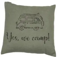 David Fussenegger Kissenhülle Silvretta 'Yes, we camp' 50 x 50 cm Efeu - Grün