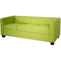 Mendler 3er Sofa Couch Loungesofa Lille Kunstleder, hellgrün