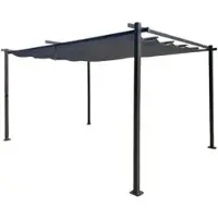 Jet-Line Pavillon Gartenpavillon 3x4m anthrazit Luxor Light UV-Schutz wasserabweisende Überdachung Sonnenschutz für Terrasse Garten