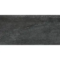 Rako Quarzit Treppenfliese schwarz 30x60 cm matt DCPSE739.1