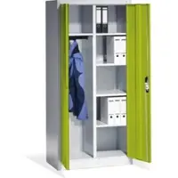 C+P Akten-Garderobenschrank Acurado mit Drehtüren, H1950xB930xT500mm Front Viridingrün Korpus Lichtgrau