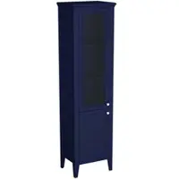 Vitra Valarte Hochschrank mit Glaseinsatz Breite 54 cm Höhe 197 cm 2 Türen Türanschlag links Stahlblau (Lack)