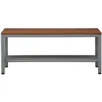 Proregal Sitzbank Seal | Freistehend | Grau/Buche | Ohne Rückenlehne | Mit Schuhrost | HxBxT 40x100x40 cm | Holz
