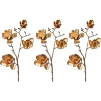 Creativ Green künstliche Pflanze Magnolie, 85 cm, altgold, 3er Set
