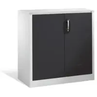 C+P Akten-Sideboard Acurado mit Drehtüren, 2 Ordnerhöhen, H1000xB930xT500mm Front Schwarzgrau Korpus Lichtgrau
