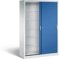 C+P Schiebetürenschrank Acurado, H1950xB1200xT500mm, Front Enzianblau, Korpus Lichtgrau (2050-60)