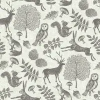 Mank Serviette Airlaid Forest in Olivgrün-Grau, 40 x 40 cm, 50 Stück - Wald Waldtiere Herbst