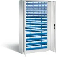 C+P Magazinschrank mit 72 Regalkästen, H1980xB1000xT420mm Front Lichtblau Korpus Lichtgrau