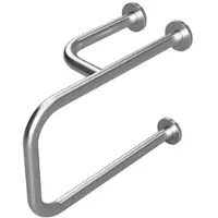 BRILLANTBAD BELP Stützgriff Links Edelstahl gebürstet mit Abdeckung 235x380x516 mm, 120 kg Traglast für Bad & WC >> zum Bohren