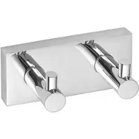 BRILLANTBAD META Doppelhaken Messing Chrom poliert 120x55x50 mm für Bad & Küche >> zum Bohren oder Kleben*