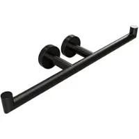 BRILLANTBAD BARK Papierrollenhalter Doppelarm Messing Schwarz 385x55x85 mm für Bad & WC >> zum Bohren oder Kleben*