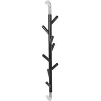 Proregal Elegante drehbare Wandgarderobe mit 8 Haken | HxBxT 80x13x15cm | Schwarz, Haken verchromt