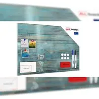 Allboards Magnettafel MetalBoards, Blaues Brett, Vintage Holz, 90 x 60 cm, blau