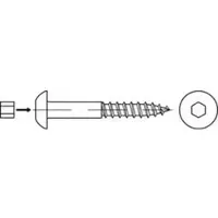 Industrial Quality Supplies Diebstahlhemmende Halbrund-Holzbauschraube 10x100 Stahl galvanisch verzinkt m. Vernietungsstift