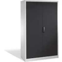 C+P Aktenschrank Acurado mit Drehtüren, 5 Ordnerhöhen, H1950xB1200xT400mm Front Schwarzgrau Korpus Lichtgrau