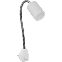 Ledscom.de GU10 Steckdosenlampe WAIKA Schwanenhals, Schalter, weiß inkl. GU10 LED 3-Stufen dimmbar warmweiß
