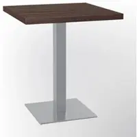 BIG Möbel Bistrotisch 80x80 cm | Walnuss | Edelstahl Gestell