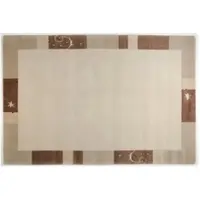 Theko Wollteppich Royal Ganges , beige , Viskose , Maße (cm): B: 90 H: 1,3