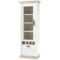 Möbel Kraft Vitrine ¦ weiß ¦ Maße (cm): B: 70 H: 201 T: 37.0