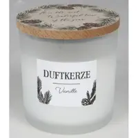 BURI 12x Duftkerzen Vanille Glas Holzdeckel Raumdüfte Innendekoration Lichter Frische