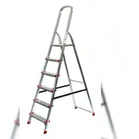 Szagato Stehleiter, 6 Stufen, max. Belastung: 150 kg - silberfarben
